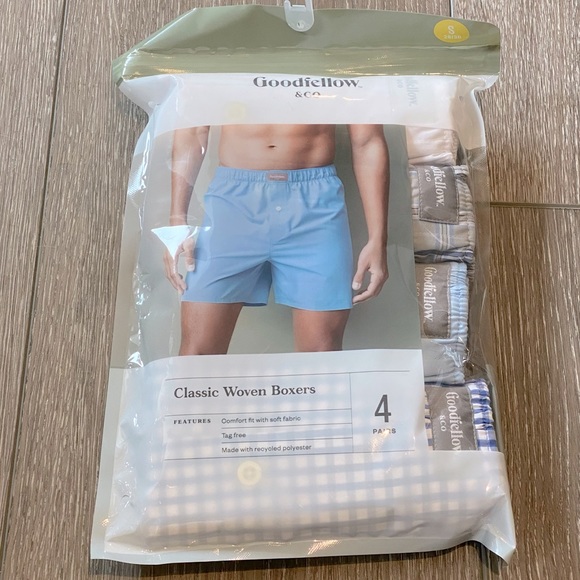 NEW! Goodfellow & Co Men's Woven Boxer Shorts 4pk Fly Button Tagless Size Small - Picture 2 of 10